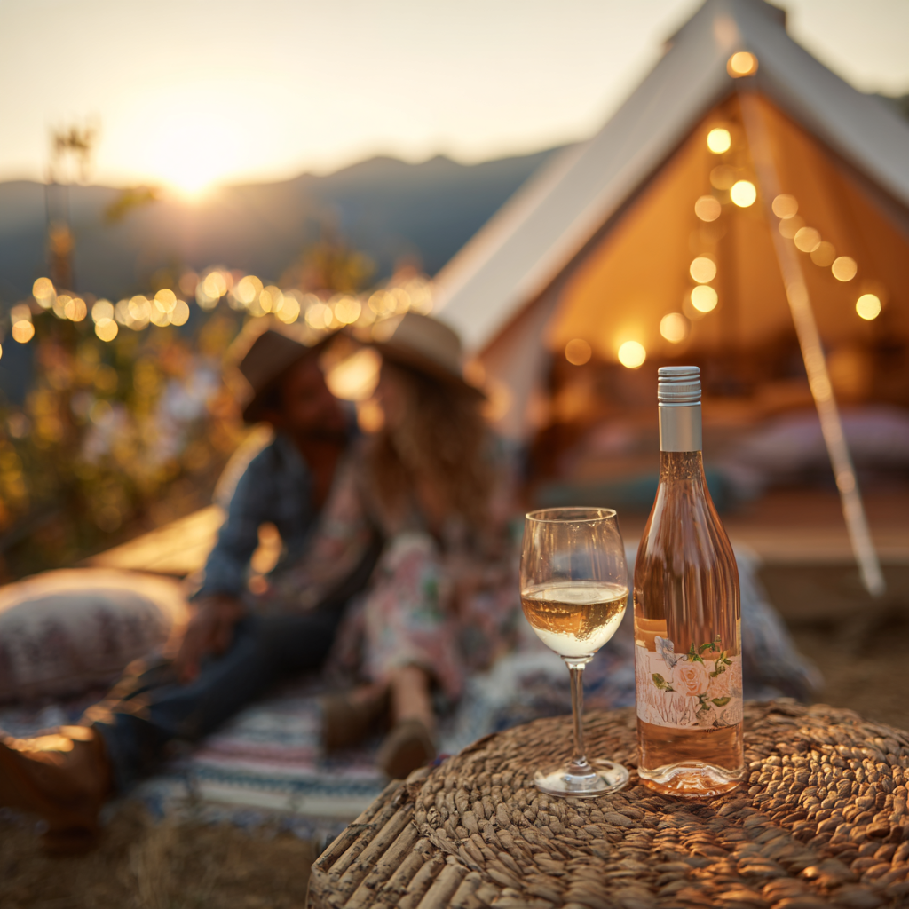 u4175174515 close up of wine bottle being enjoyed by Couple s e209667e 3a89 4235 8aba 25f73b5d6338 0 Daley Croft Boutique Glamping